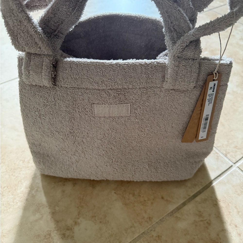 Skims stone Terry Cloth Tote Bag NWT